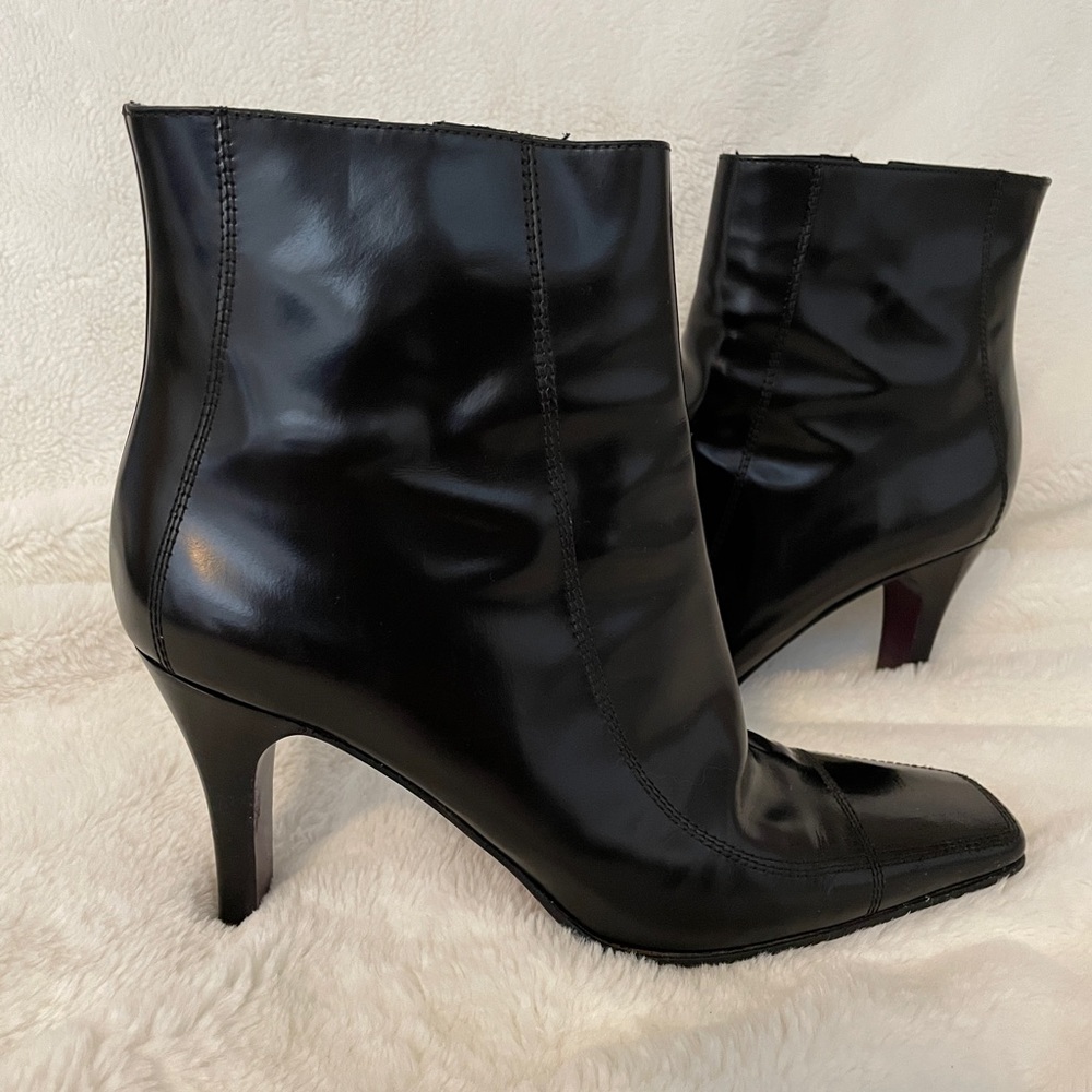 Via Spiga Leather Stiletto Heeled Ankle Boots